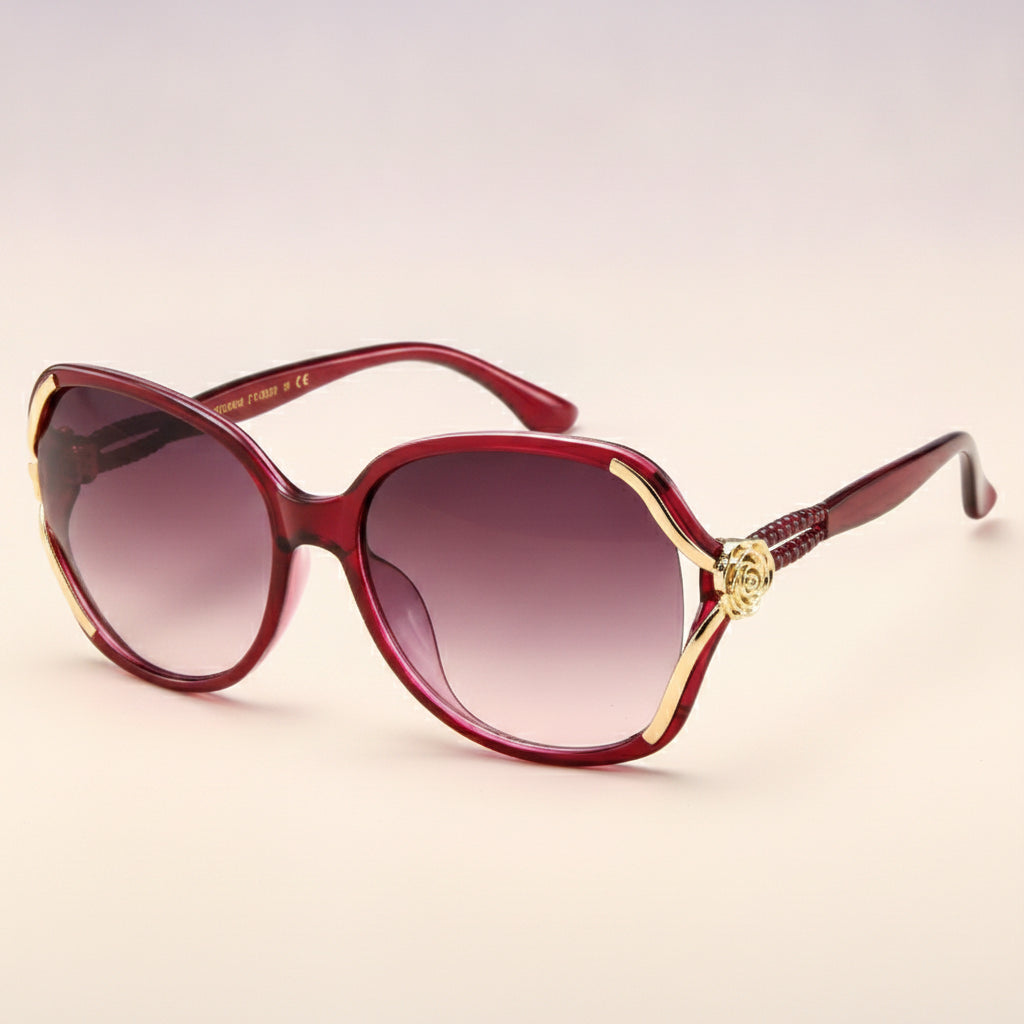 Womens Oval Oversized Sunglasses Gradient Black AC Lens PC Frame