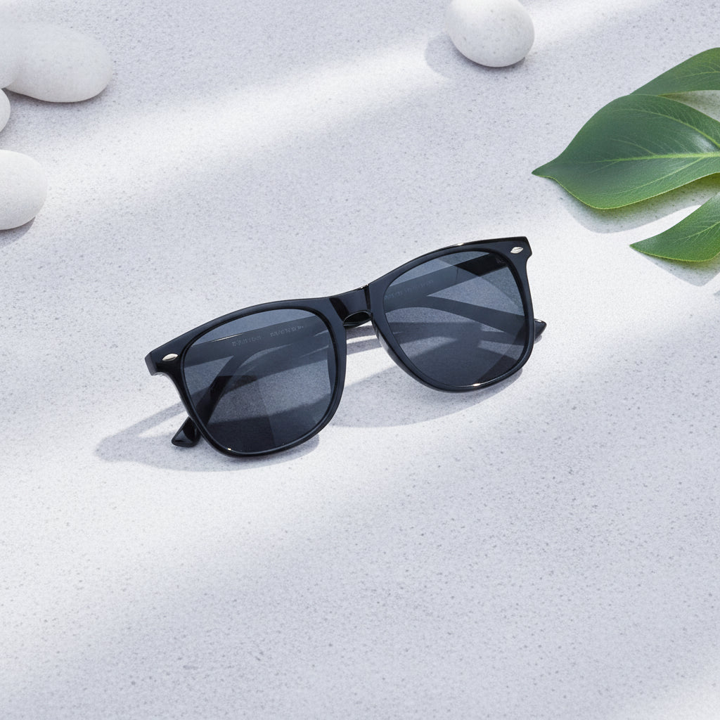 Oversized Black Cat Eye Sunglasses for Men and Women with UV Protective PC Lenses