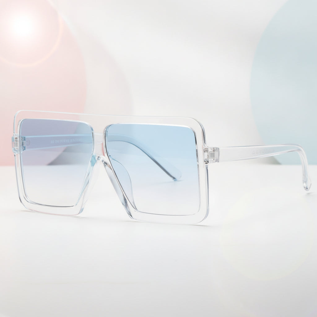 Fashion Square Oversized Sunglasses AC Lens UV400 Protection Durable PC Frame, in C4style