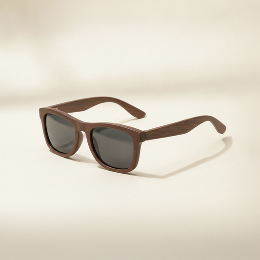 Retro Universal Wayfarer Sunglasses Bamboo Wood Polarized TAC UV400, in Black set