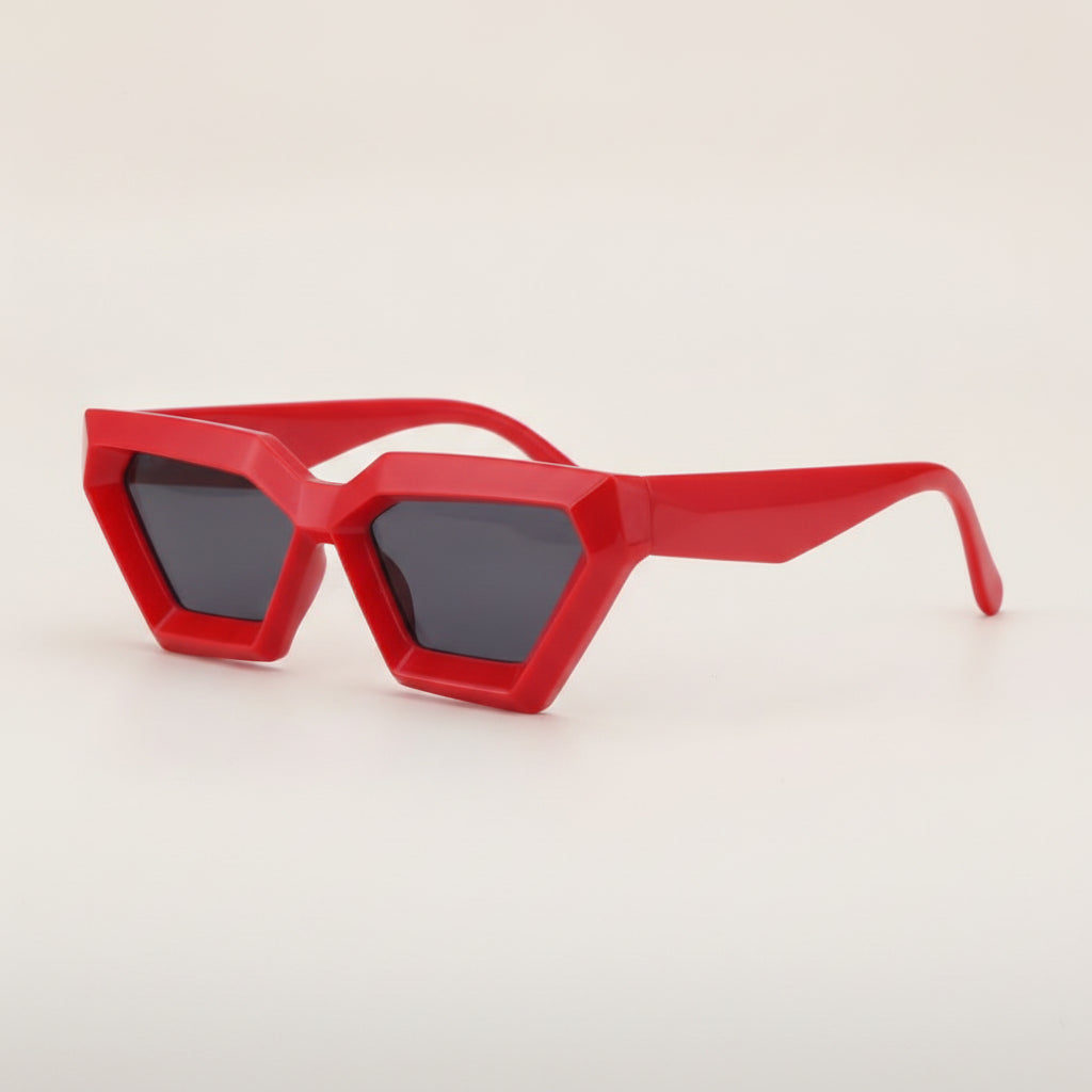 Small Frame Rectangular Sunglasses Red PC Lens PC Frame Full Frame UV400 for Fashion Commute