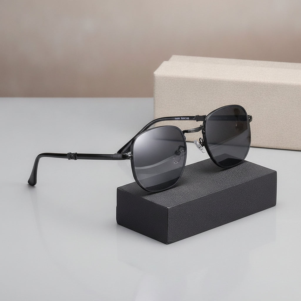 Men's Gold Oversized Aviator Sunglasses Gradient Lenses Providing UV400 Protection