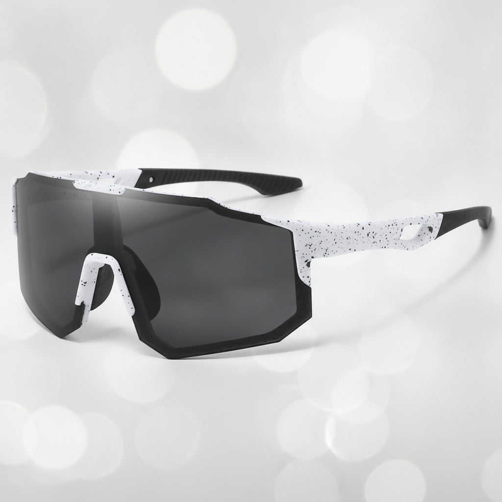 Round Oversized Polycarbonate Polarized Sunglasses for Sun Protection Fishing Outdoor Sports Cycling Driving, in White Black