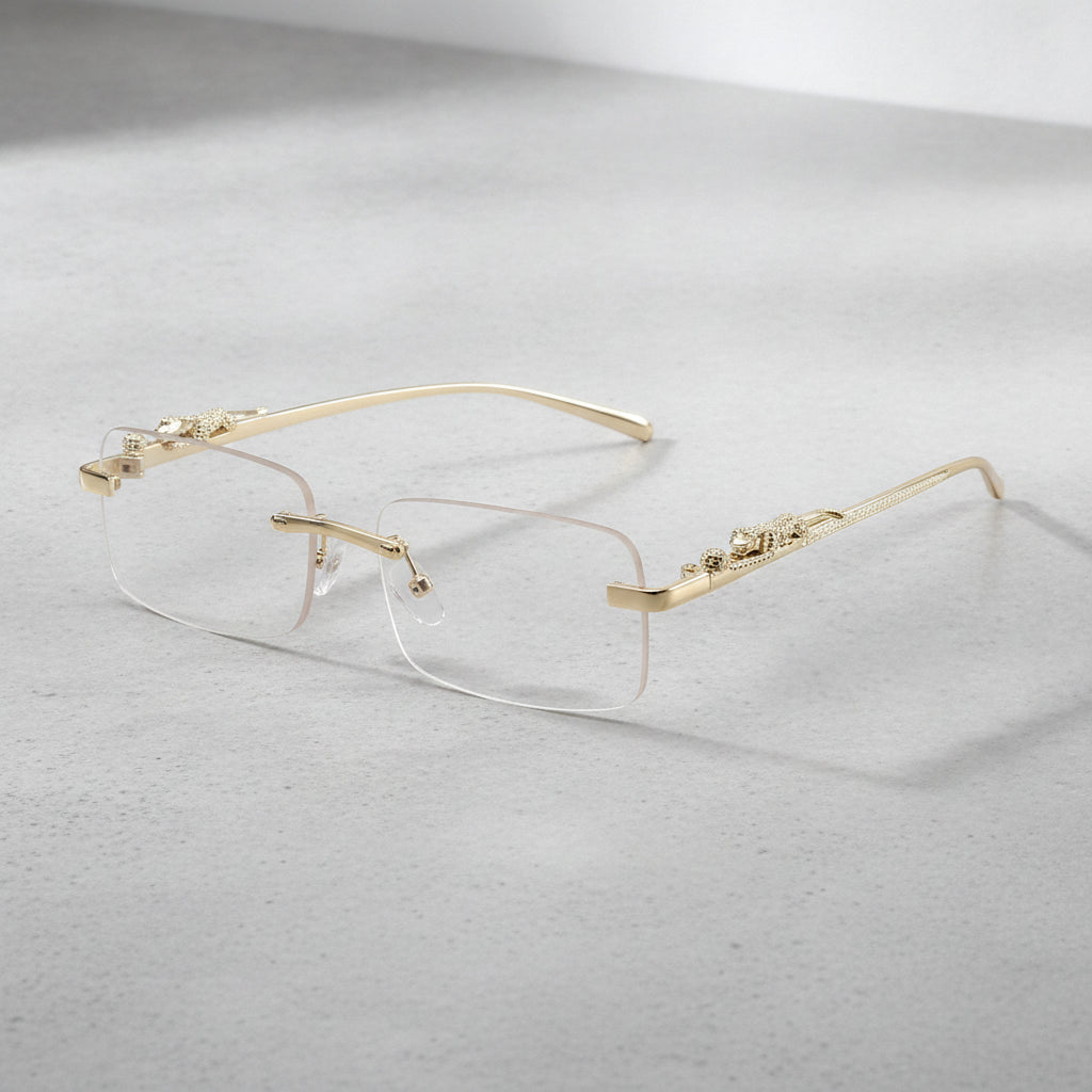Men And Women Fashion Simple Rectangular Rimless Sunglasses UV400 Protection Frame Gradient Lenses, in White