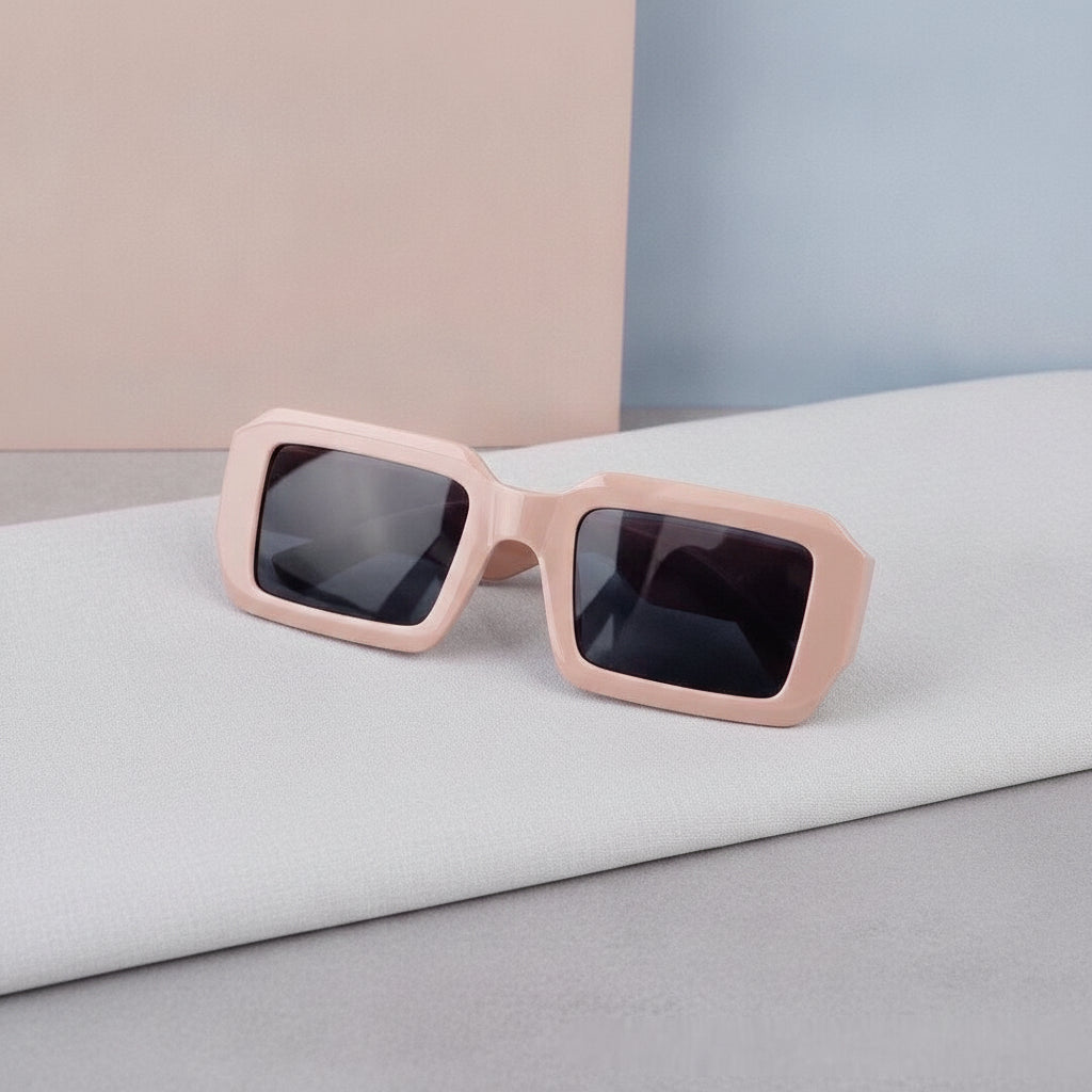 Rectangular Oversized PC Sunglasses Tortoiseshell Brown Unisex Fashion Outdoor Sports