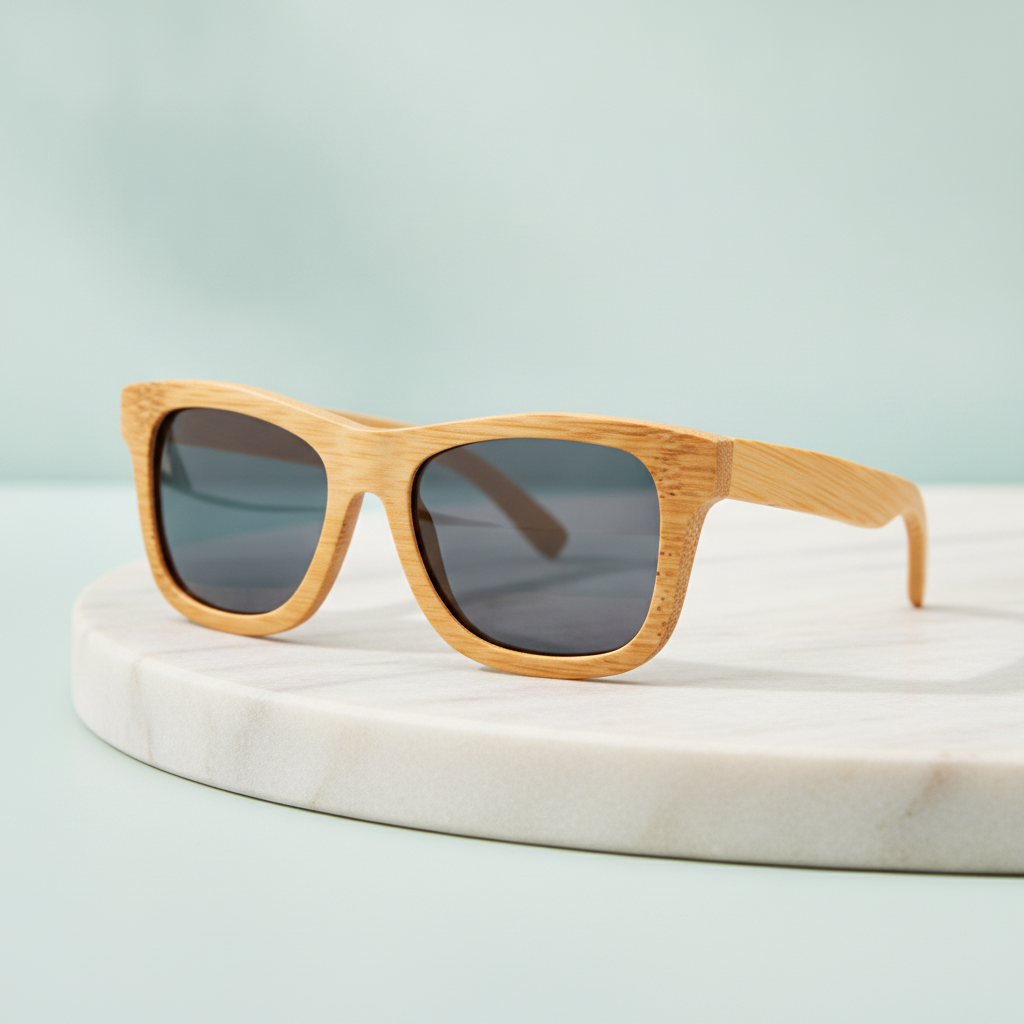 Retro Square Sunglasses UV400 Bamboo Brown Frame Mirrored Coated Multicolor Lenses