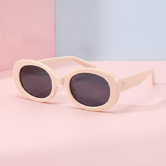 Mi Nail Fashion Personality Oversized Oval Sunglasses AC Lenses PC Frame Metal Hinge