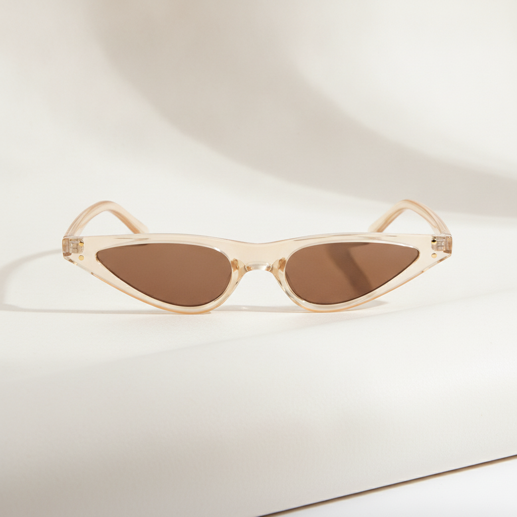 Ladies Retro Brown Cat Eye Polarized Sunglasses PC Polycarbonate Frame AC Resin Lens