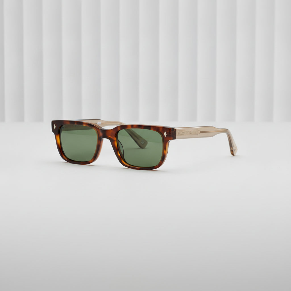 Black Rectangular Sunglasses UV380 Protective PC Lens PC+CP Frame For Men