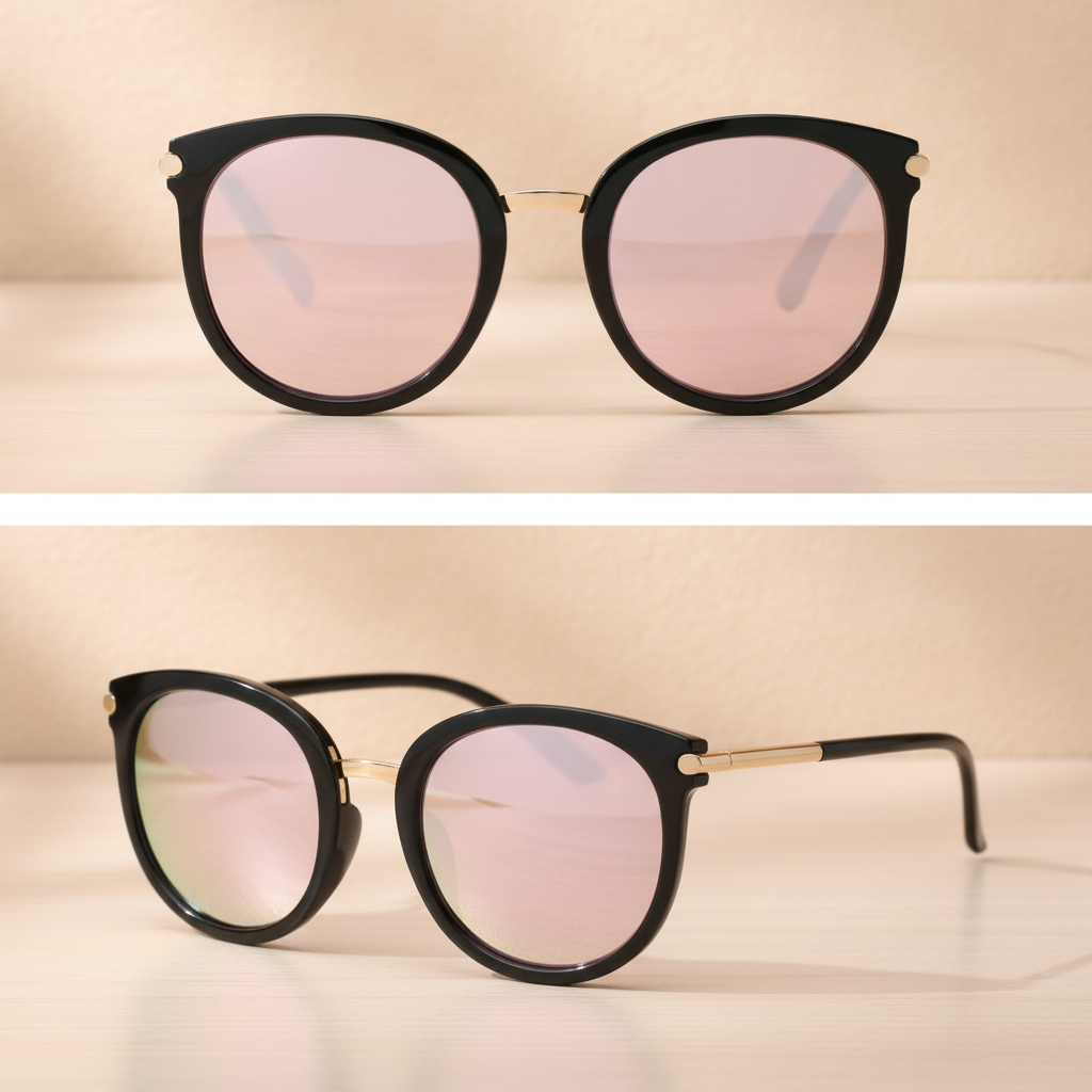 Retro Cat Eye Sunglasses for Women with Frames and Mirrored Lenses, in 2style