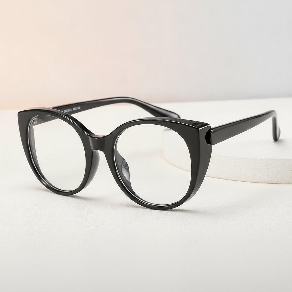 Cat Eye Sunglasses Black Oversized UV400 PC Frame Gradient Lenses for Men and Women
