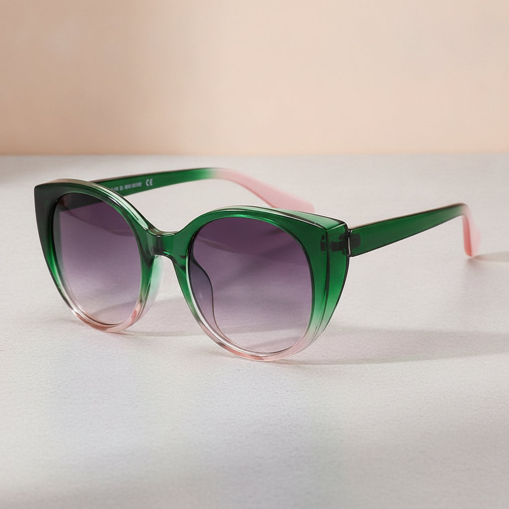 Cat Eye Sunglasses Black Oversized UV400 PC Frame Gradient Lenses for Men and Women