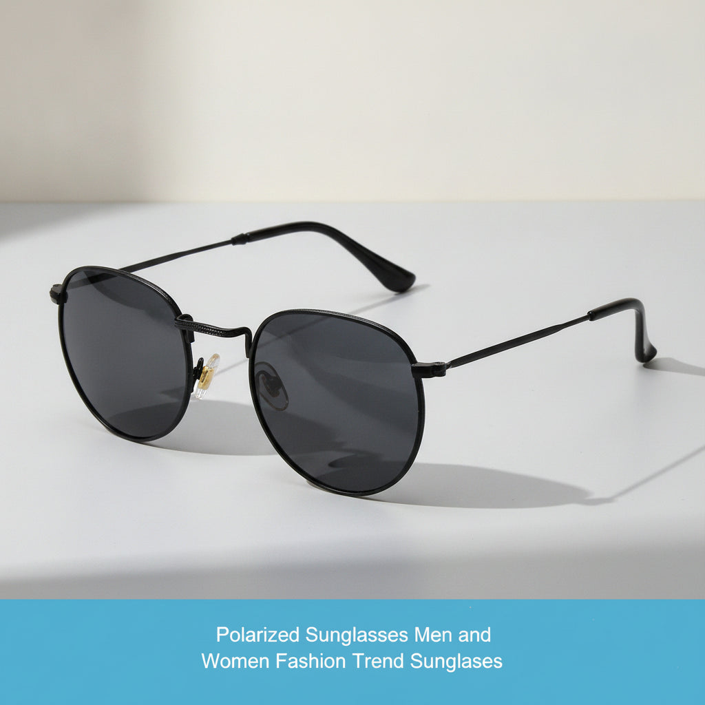 Vintage Gold Metal Frame Round Sunglasses with TAC Polarized Lenses for Men and Women