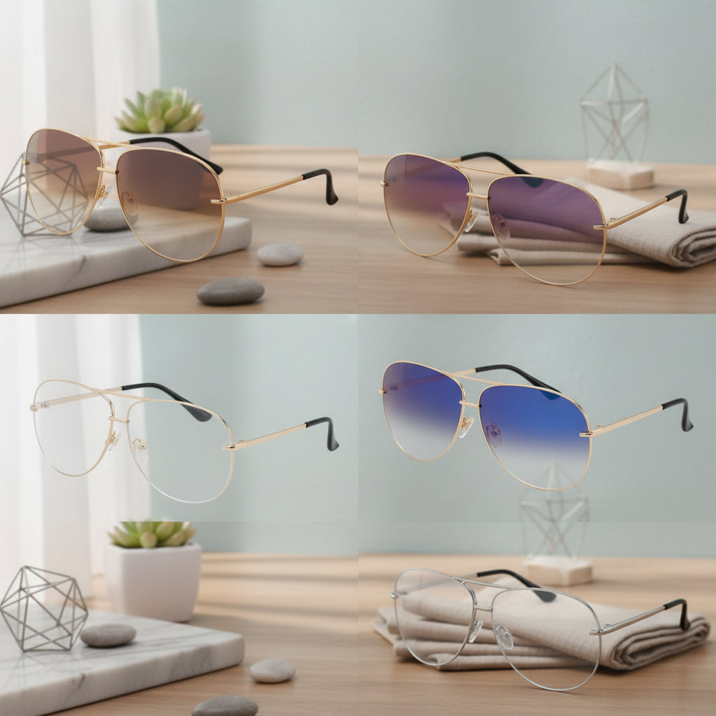 Aviator Oversized Metal Frame UV400 PC Lens Mirrored Sunglasses For Men And Women, in Grey