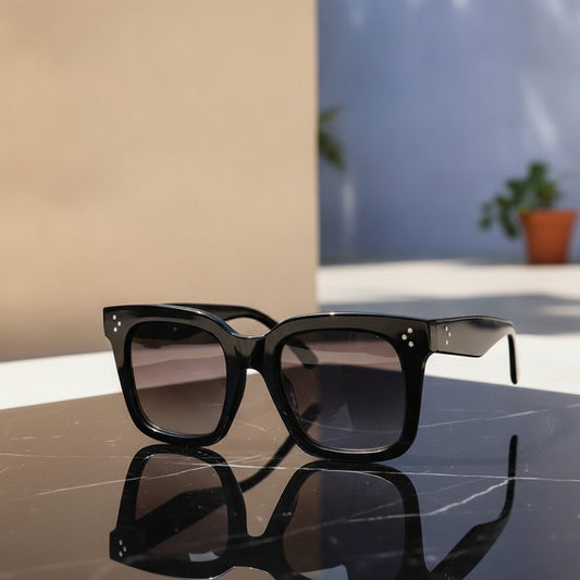 Oversized Square Sunglasses Vintage PC Frame UV400 Protection Universal, in Gray