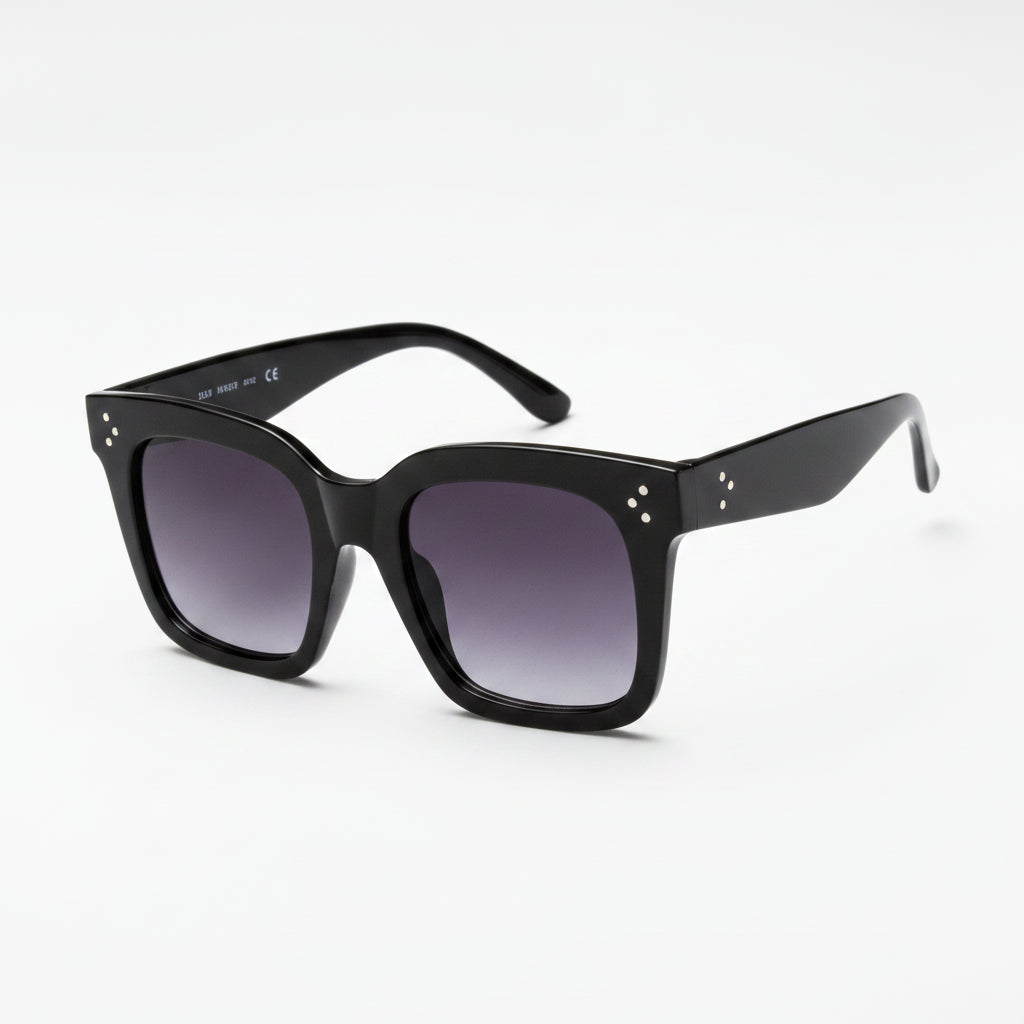 Oversized Square Sunglasses Vintage PC Frame UV400 Protection Universal, in Dark gray
