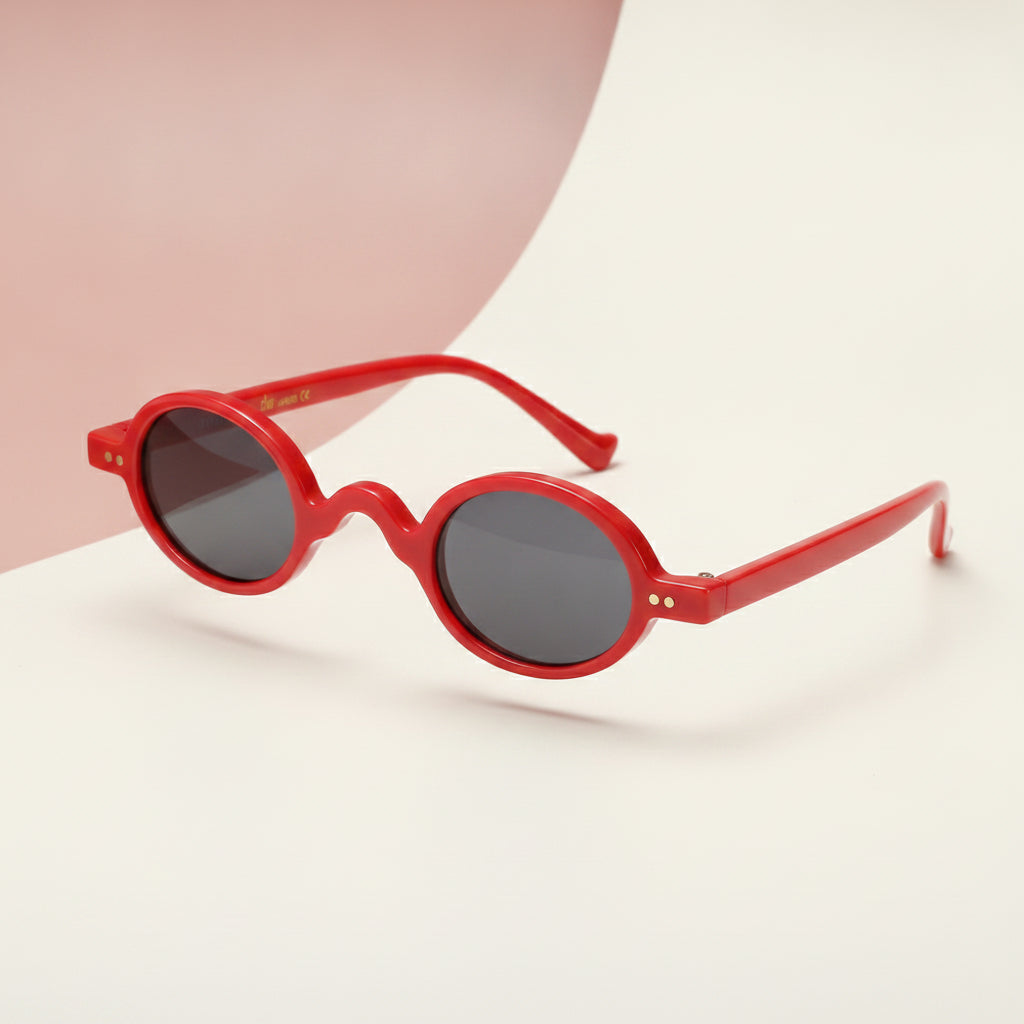 Women's Round Vintage Sunglasses with PC Frame and PC Lenses White Leopard Print