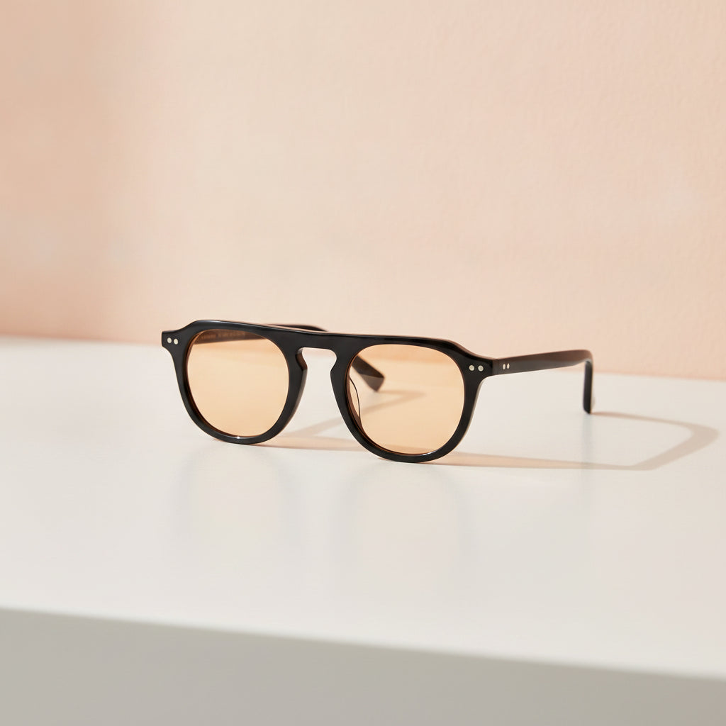 Trendy Vintage Black Round Sunglasses with PC Frame UV400 Protection PC Lenses Jelly Color