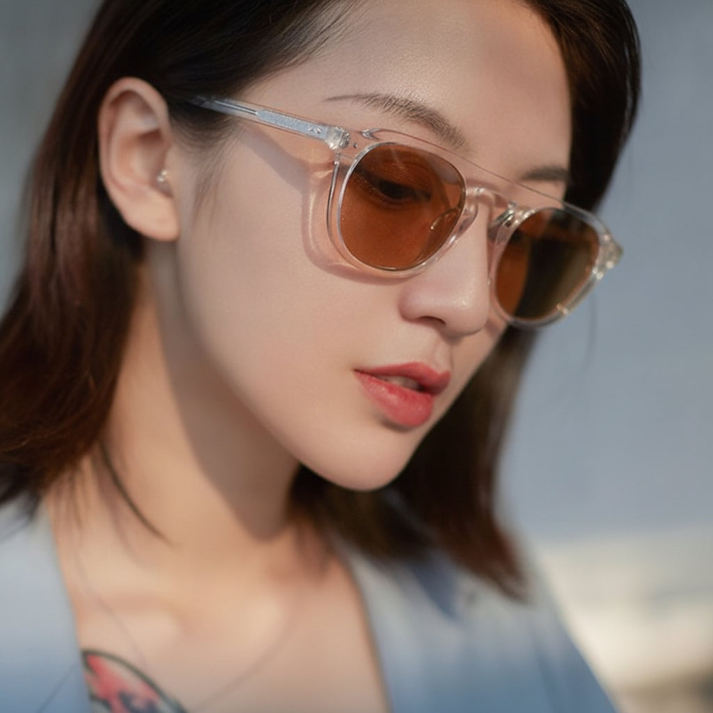Trendy Vintage Black Round Sunglasses with PC Frame UV400 Protection PC Lenses Jelly Color