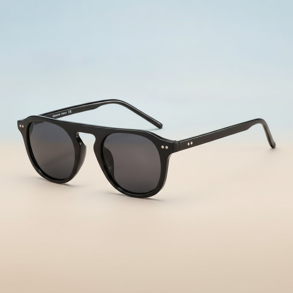 Trendy Vintage Round Sunglasses with PC Frame UV400 Protection PC Lenses Jelly Color, in C01 bright black frame gray pi