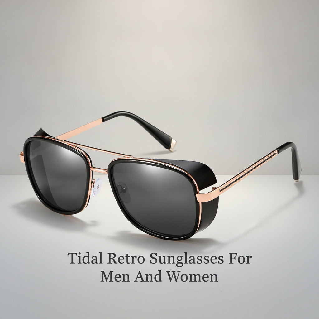 Aviator Sunglasses Black Mirrored Retro UV400 Protection PC Lenses Plastic Metal Frame For Men And Women