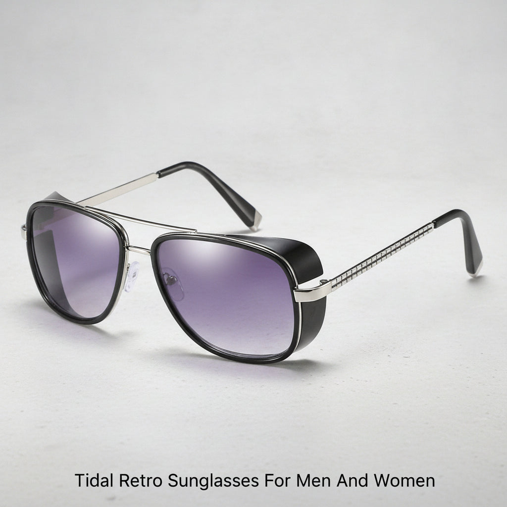 Aviator Sunglasses Mirrored Retro UV400 Protection PC Lenses Plastic Metal Frame For Men And Women, in Grey