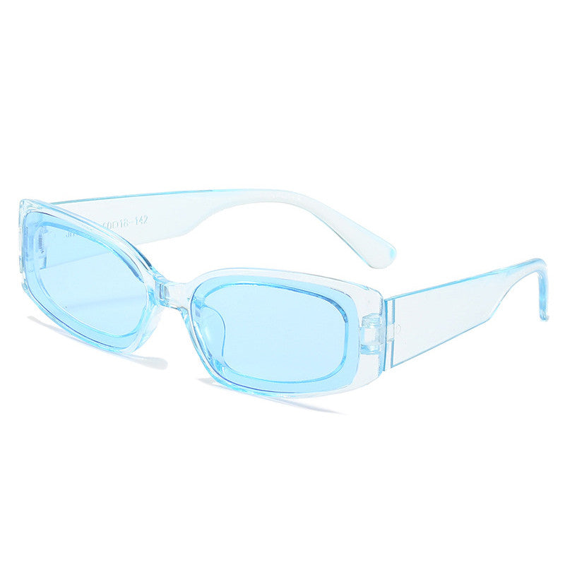 Women's Rectangular Vintage Party Sunglasses Concave Shape AC Lenses PC Frame, in Blue