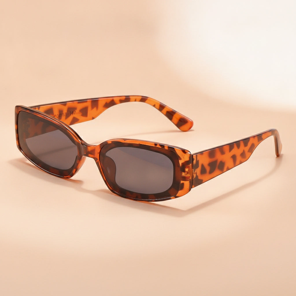 Women's Rectangular Vintage Party Sunglasses Concave Shape AC Lenses PC Frame, in Leopard