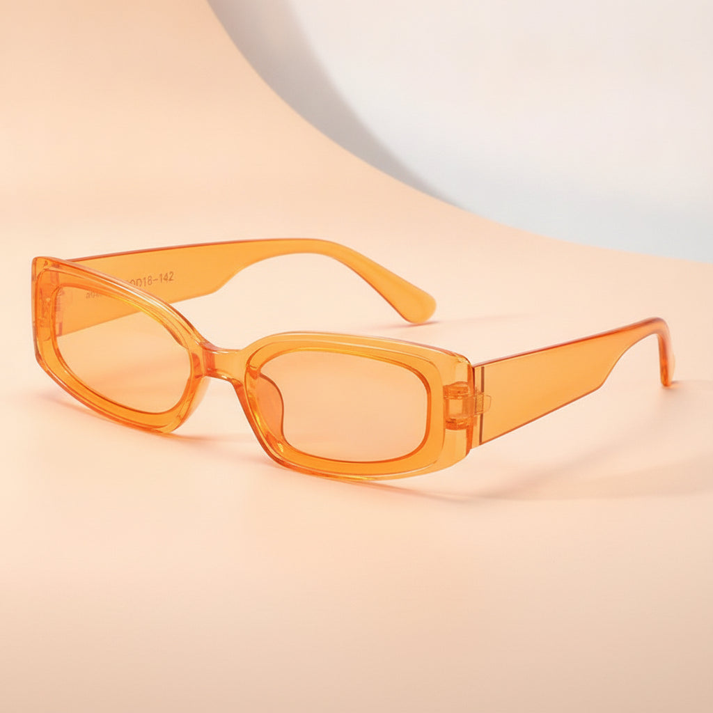 Women's Rectangular Vintage Party Sunglasses Concave Shape AC Lenses PC Frame, in Orange