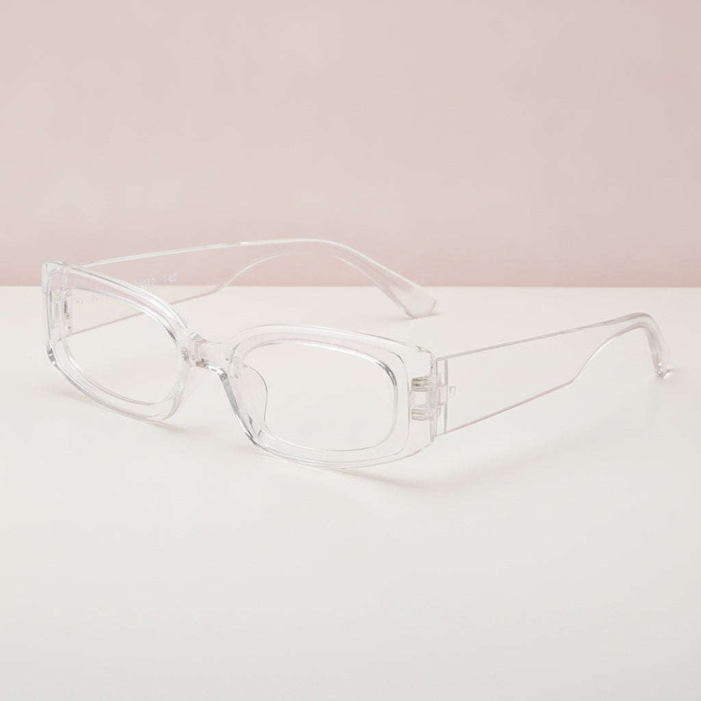 Women's Rectangular Vintage Party Sunglasses Concave Shape AC Lenses PC Frame, in White