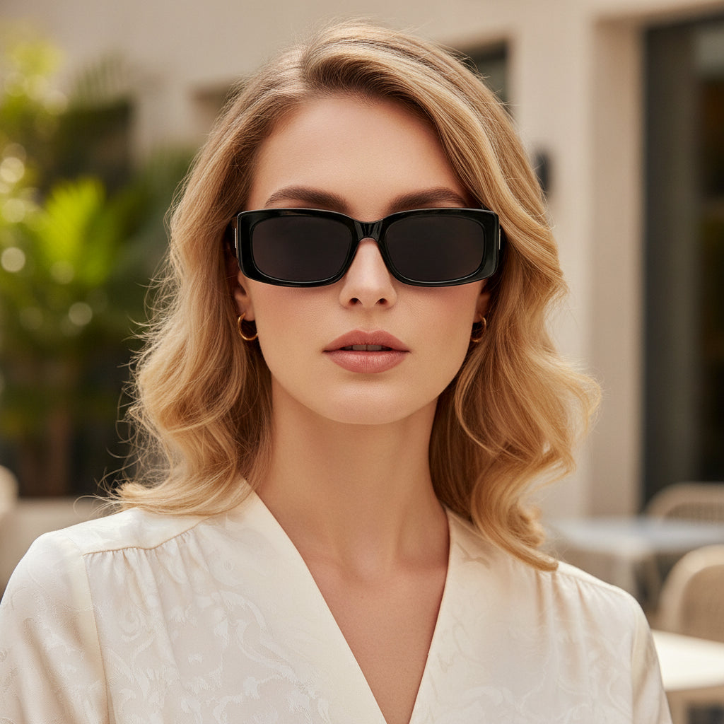 Women's Rectangular Vintage Party Sunglasses Concave Shape AC Lenses PC Frame