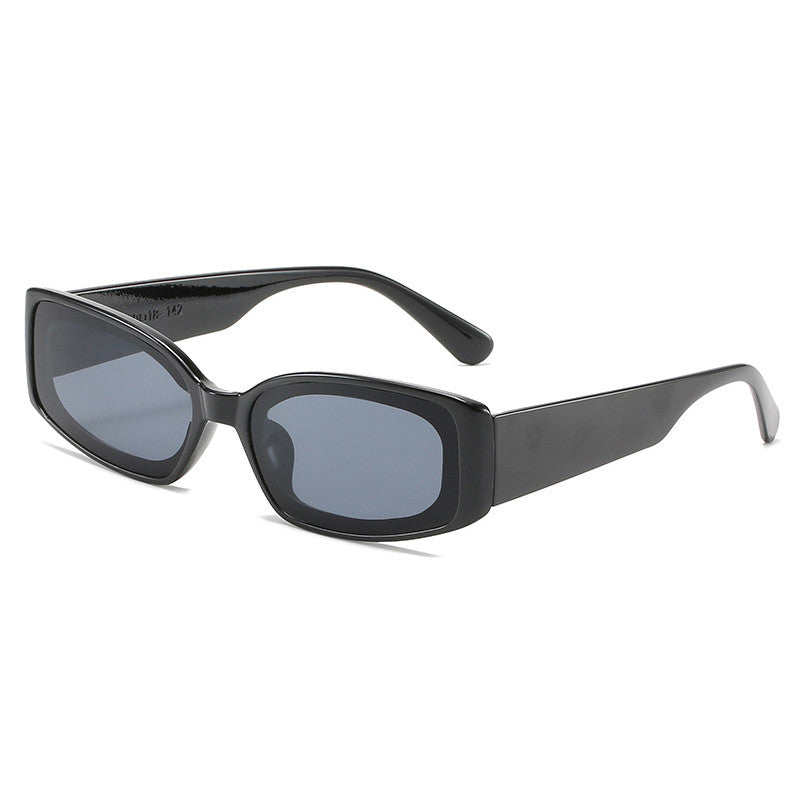 Women's Rectangular Vintage Party Sunglasses Concave Shape AC Lenses PC Frame, in Black