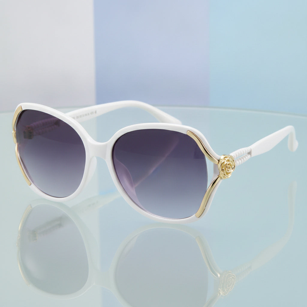 Womens Oval Oversized Sunglasses Gradient Black AC Lens PC Frame