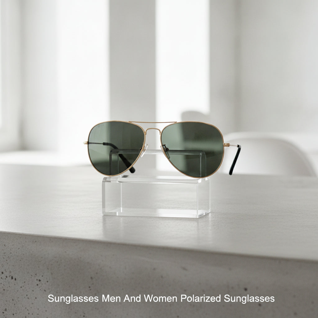 Silver Metal Frame Aviator Polarized Sunglasses with Gray Lens UV400 for Men And Women