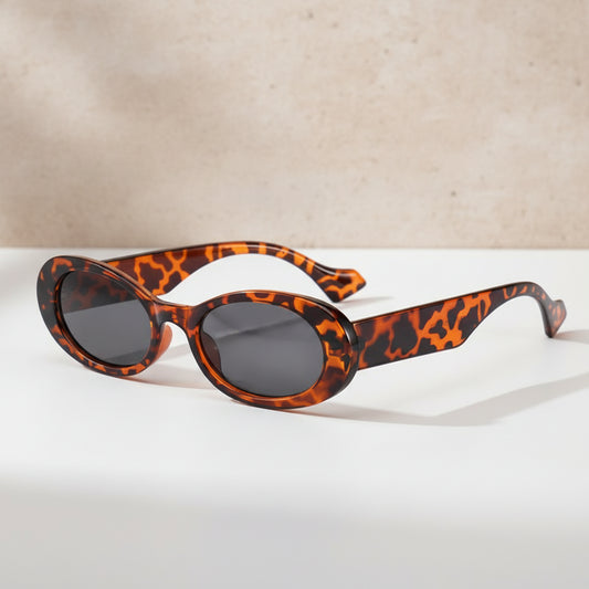 Fashionable Universal Oval Sunglasses Jelly PC Frame UV400 Protection, in Tortoise / Smoke