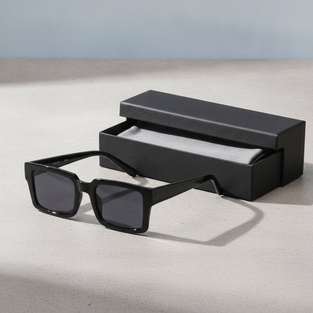 Retro Rectangular Oversized Pink Sunglasses For Men And Women UVA UVB Protection, in Bright black