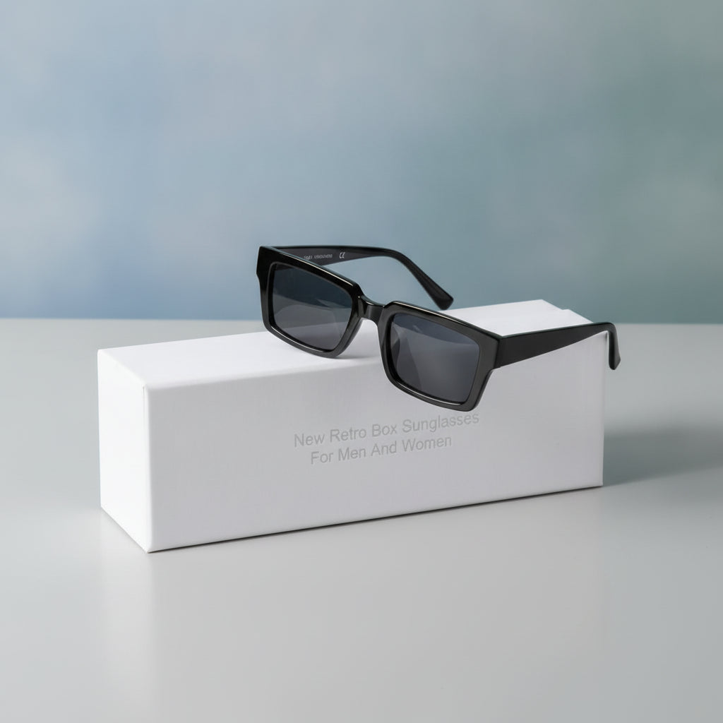 Retro Rectangular Oversized Pink Gradient Sunglasses For Men And Women UVA UVB Protection
