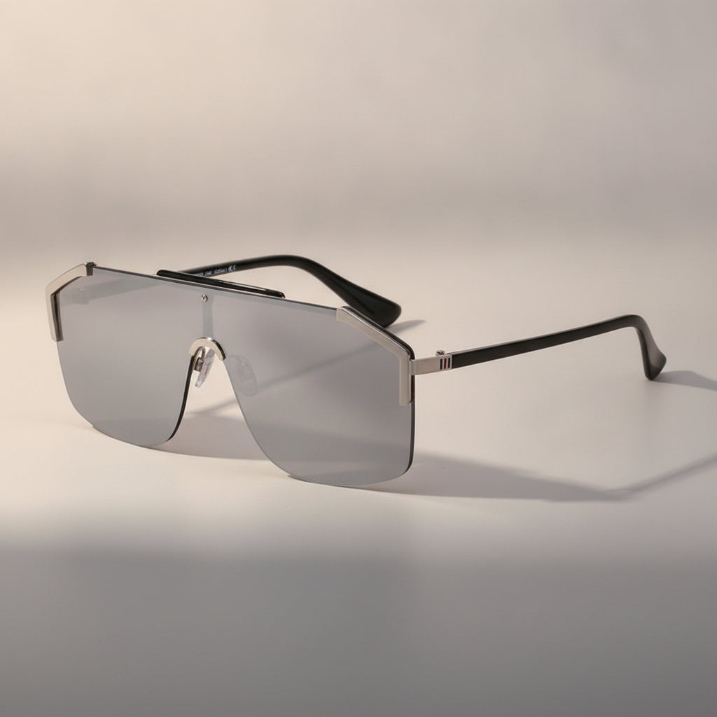 metal frame Rectangular Sunglasses for Women, in Mercury