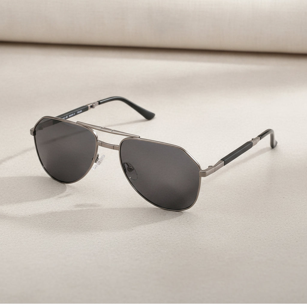 Polarized TAC Lens Folding Aviator Black Mirrored Sunglasses for Male Drivers and Women