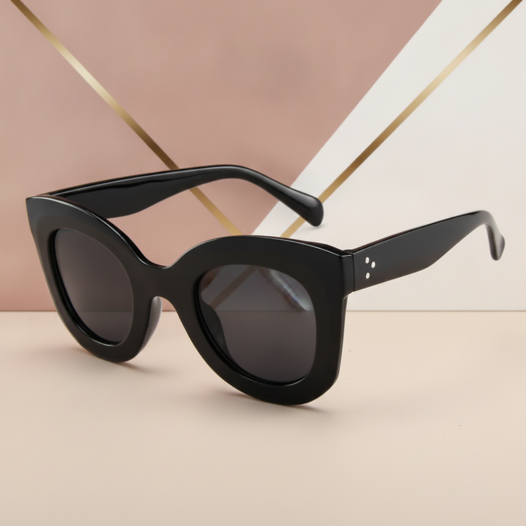 Oversized Fashion Cat Eye Tortoiseshell Brown Sunglasses, in 1style