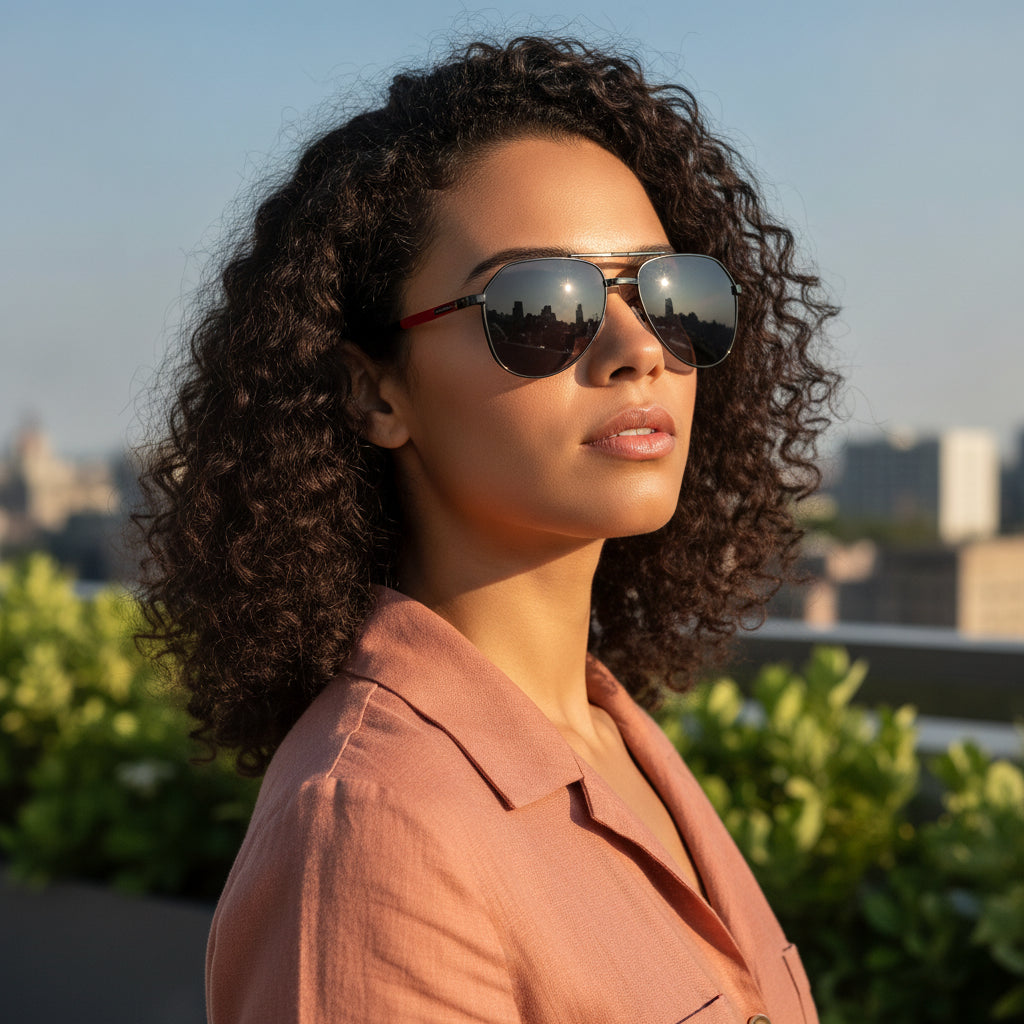 Polarized TAC Lens Folding Aviator Black Mirrored Sunglasses for Male Drivers and Women