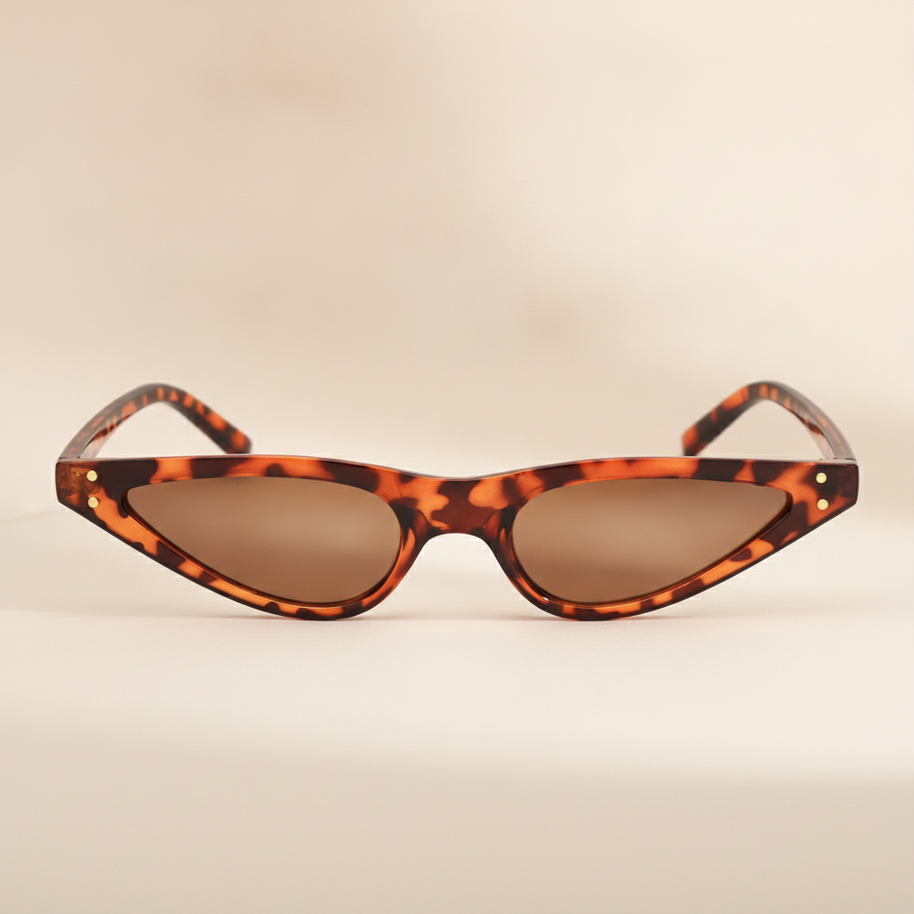 Ladies Retro Brown Cat Eye Polarized Sunglasses PC Polycarbonate Frame AC Resin Lens