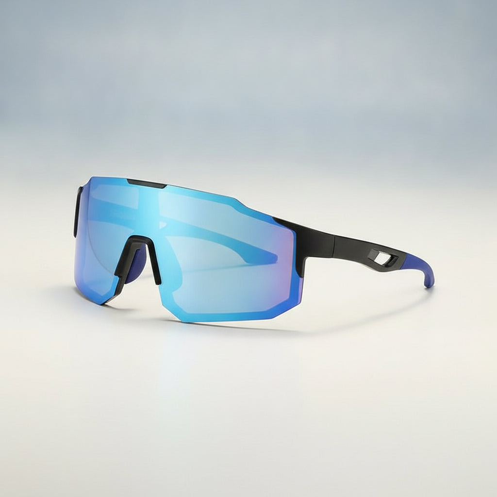 Black Round Oversized Polycarbonate Polarized Sunglasses for Sun Protection Fishing Outdoor Sports Cycling Driving
