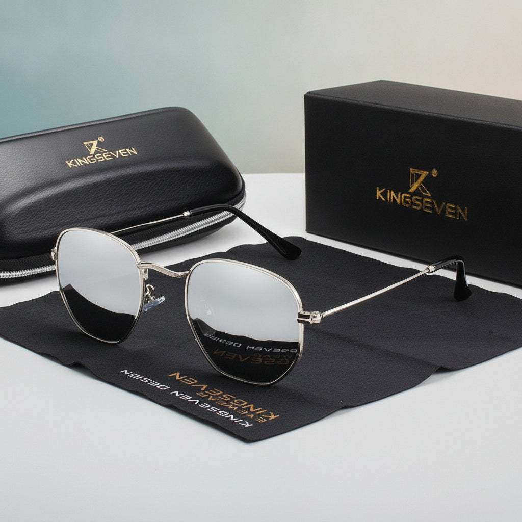 Classic Retro Square Sunglasses for Men Oversized Silver Mirrored Eyewear Design