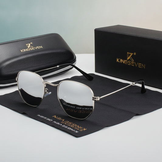Classic Retro Square Sunglasses for Men Oversized Silver Mirrored Eyewear Design