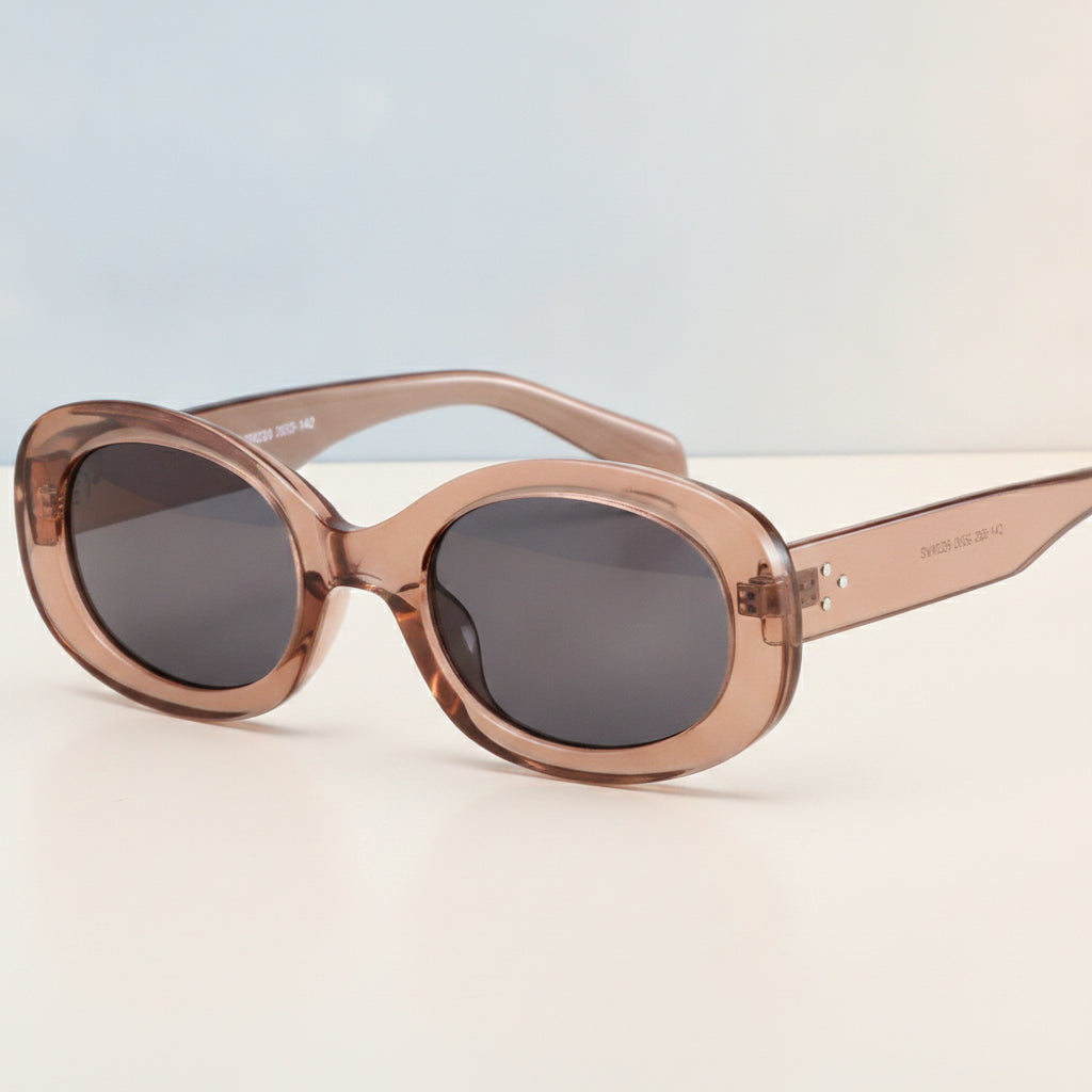Mi Nail Fashion Personality Oversized Oval Sunglasses AC Lenses PC Frame Metal Hinge