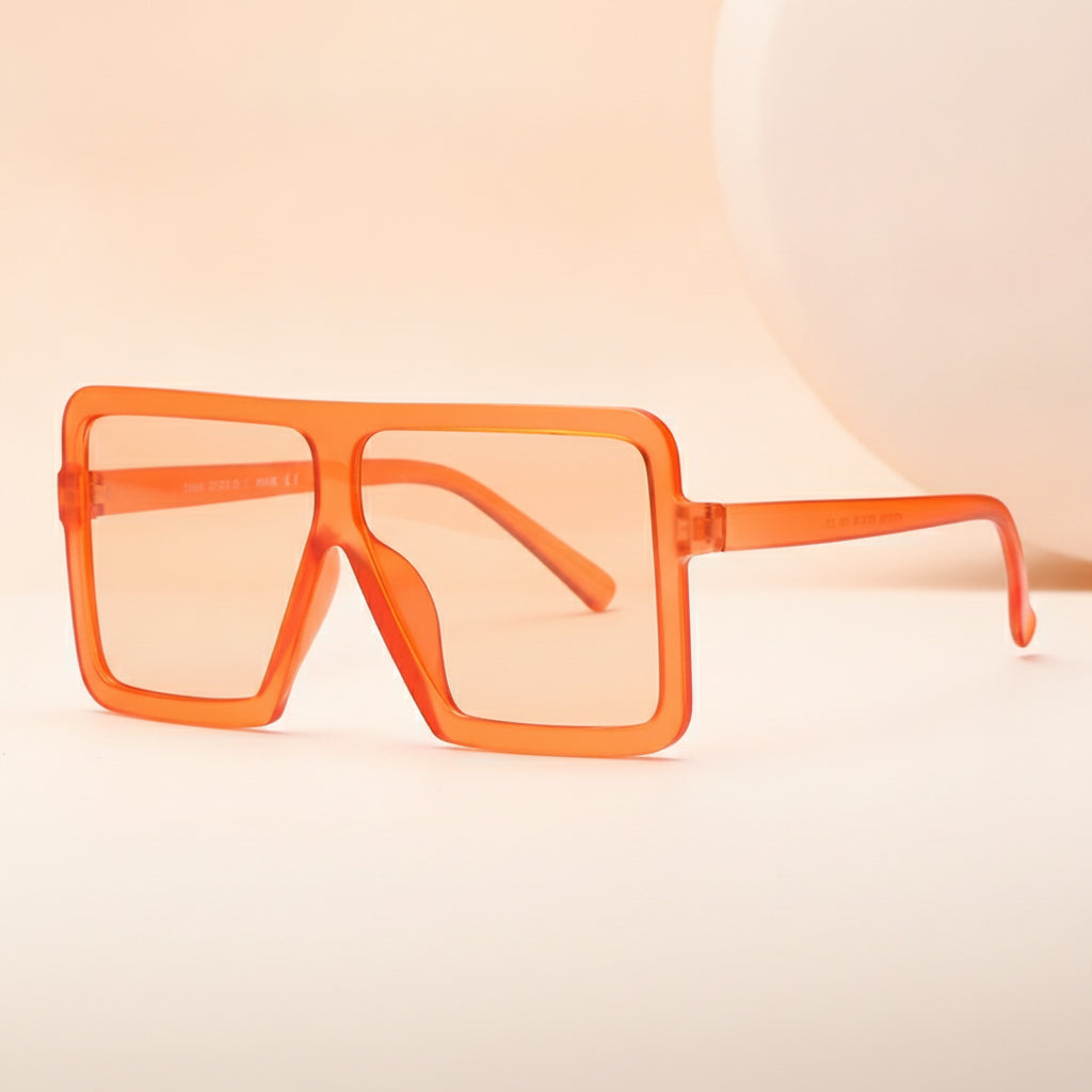 Fashion Square Oversized Sunglasses AC Lens UV400 Protection Durable PC Frame, in C1style