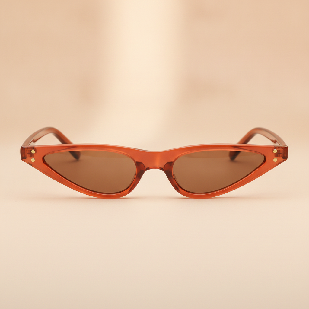 Ladies Retro Brown Cat Eye Polarized Sunglasses PC Polycarbonate Frame AC Resin Lens