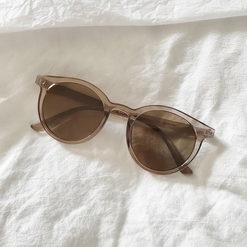 Men and women round sunglasses with UV400 protection PC frame resin lenses vintage style mirror finish, in Brown