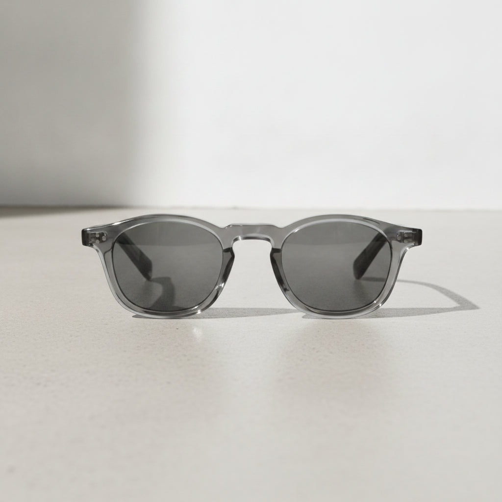 Vintage Fashion Advanced Rectangular Clear Frame Sunglasses for Street Shooting